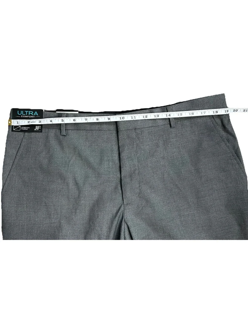 J.Ferrar Men’s Pant Ultra Comfort Stretch Fabric Flat Front 38x30 Slim Gray NWT
